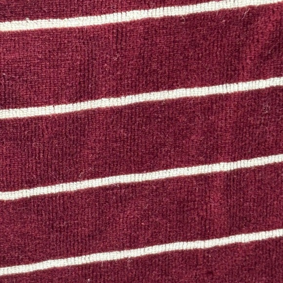 American Eagle Outfitters 100% Cotton Red Velour Crew Neck Top w/White Strps (L) - Picture 4 of 4